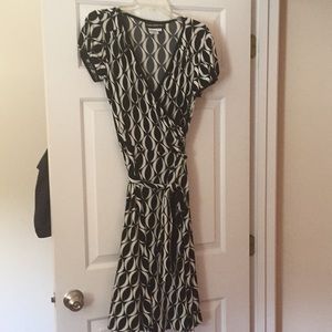Black and white Wrap Dress